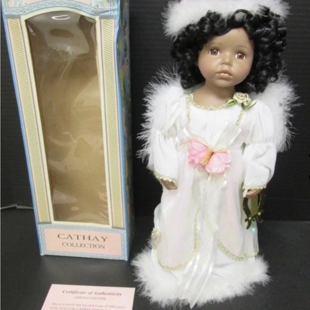 Cathay Collection Limited Edition Angel Porcelain Doll Christmas Decor with Box